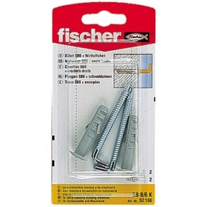 fischer Dübel mit Rund- und Winkelhaken SB 8/6 K, 2 St.