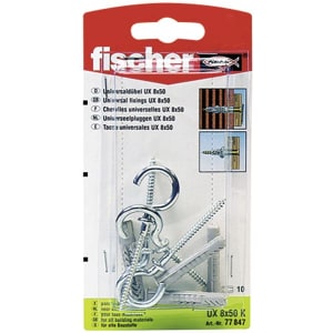 fischer Universaldübel mit Rundhaken UX 8 x 50 RH K, 4 St.