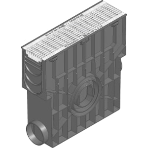 Hauraton Recyfix Standard 100 Einlaufkasten mit Klemm-Maschenrost, B 125 vz.