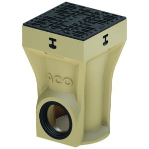 ACO SELF EUROPOINT PUNKTABLAUF TIEF ECKIG MIT ANSCHLUSS DN/OD110 WAAGRECHT M. KUNSTSTOFF ROST B125 M. SCHLAMMEIMER