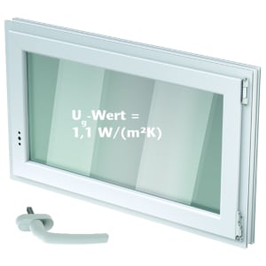 ACO Nebenraum Drehkippfenster 100X80 CM Weiß, WS-Glas DIN links