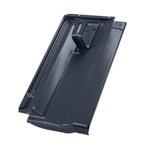 Lehmann Aufdachmodulhalter 730069 auf Metalldachplatte genietet, anthrazit pulverbeschichtet, für Creaton Cantus