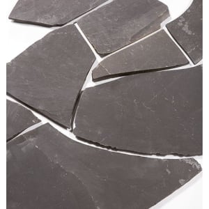 Polygonalplatte 1,5-2,5 cm, Anden, Schwarz, Basalt Oberfläche spaltrau, 8-12 Stück/m² die Umrechnung erfolgt auf Basis eines Durchschnittswerts kg je m²