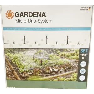 GARDENA Micro-Drip-System Tropfbewässerung Set Gemüse-/Blumenbeet (40 m²)   Starter-Set zur Bewässerung für Pflanzflächen 13450-20