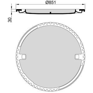 Schachtabdeckung B 125 LW 800 Guss/Beton-Guss
