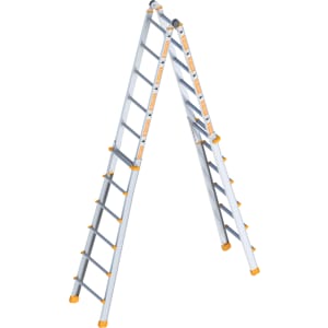 Layher Teleskopleiter Topic 1058 Sprossen 4 x 6  6,40 m