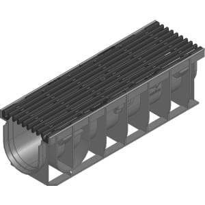 Hauraton Recyfix Pro 100 Rinne mit Guss-Längsstabrost Typ 0105