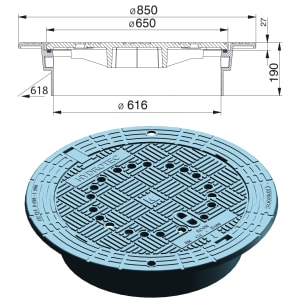 Hydrotec® Schachtabdeckung ECON–SN D 400 Guss LW 600 Hydrotec® Schachtabdeckung ECON–SN D 400 Guss LW 600
