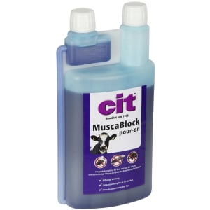 Cit Insektenschutzmittel "MuscaBlock pour-on" 1.000 ml für die äußere Anwendung bei Rindern zur Fliegen-, Gnitzen- und Bremsenbekämpfung, 15443