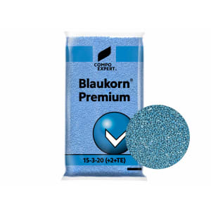 COMPO EXPERT Blaukorn® premium phosphatreduzierte, kalistarker NK 15+20 Dünger für Garten- und Landschaftsbau 25 kg Sack Granulat