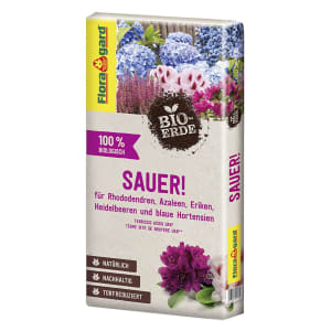 Floragard® Bio-Erde Sauer für Rhododendren, Azaleen, Heidelbeeren, Eriken und blaue Hortensien