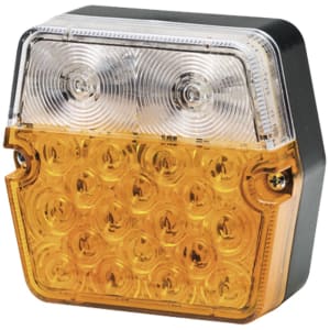Hella® LED-Blink-Positionsleuchte eckig, vorn links/rechts, 101,3 x 94,7 x  41,2 mm, 9 – 36 V DC, 20 (Positionslicht: 2 weiße LEDs, Blinklicht: 18  gelbe LEDs), E9 6337, 2BE 357 023-001 günstig online kaufen