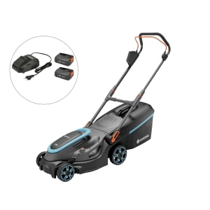 Gardena VK-Set Akku-Rasenmäher PowerMax 37/36V P4A + 2x System-Akku PBA V/45 und Ladegerät AL 1830 CV Gardena VK-Set Akku-Rasenmäher PowerMax 37/36V P4A + 2x System-Akku PBA V/45 und Ladegerät AL 1830 CV