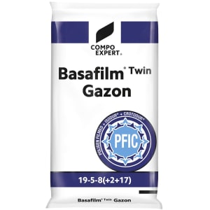 COMPO EXPERT Basafilm®Twin Gazon fein gekörnter NPK 19+5+8 Rasen- Langzeitdünger mit ISODUR® und CROTODUR® 25 kg Sack Granulat