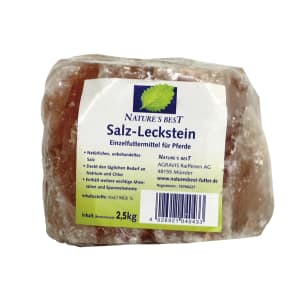 NATURE´S BEST Salz-Leckstein naturbelassen mit Lochbohrung und Kordel 2,5 kg Leckstein