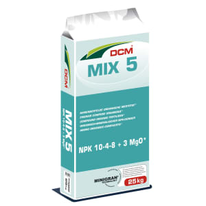 CUXIN DCM MIX 5 organisch-mineralischer NPK 10+4+8 Basisdünger für Baumschulen, im GaLaBau, zur Sport- und Golfplatzpflege 25 kg Sack Granulat