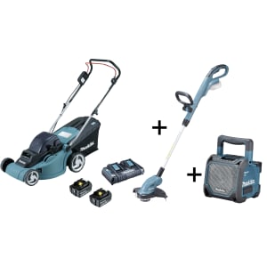Makita Akku 2x18V Rasenpflege Starterset Basic music Makita Akku 2x18V Rasenpflege Starterset Basic music