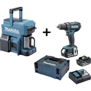 Makita Akku 18V Bohrschrauber DDF482RFJ Set mit Kaffeemaschine Makita Akku 18V Bohrschrauber DDF482RFJ Set mit Kaffeemaschine
