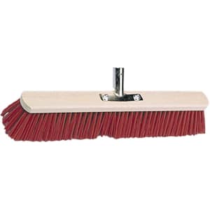 Großraumbesen 60 cm, Elastan, rot, Rücken Holz, geschraubter Stielhalter Metall Großraumbesen 60 cm, Elastan, rot, Rücken Holz, geschraubter Stielhalter Metall
