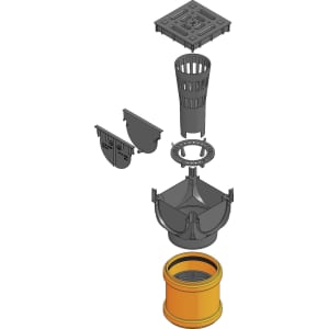 Hauraton TOP X Universalkasten mit Anschluss–Set Hauraton TOP X Universalkasten mit Anschluss–Set