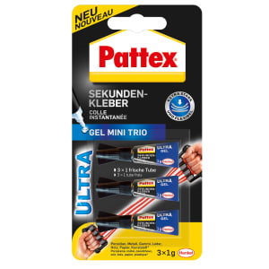Pattex Sekundenkleber Ultra Gel Mini Trio, 3 x 1g Pattex Sekundenkleber Ultra Gel Mini Trio, 3 x 1g