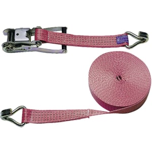 Ratschen–Zurrgurt 2–teillig, mit Spitzhaken und Ratsche 8 m/50 mm rot Ratschen–Zurrgurt 2–teillig, mit Spitzhaken und Ratsche 8 m/50 mm rot