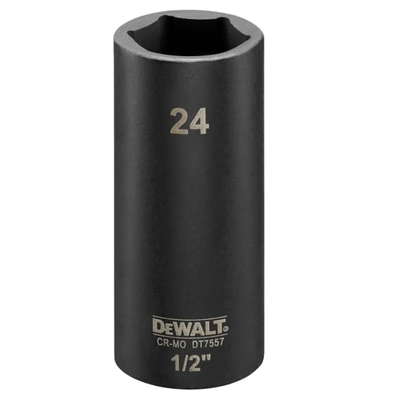 DeWalt Steckschlüssel Extreme Impact 1/2 Zoll – 19 Mm, 78 Mm Lang, Schlagfest Bis 300 Nm+, Gelaserte Größenangabe