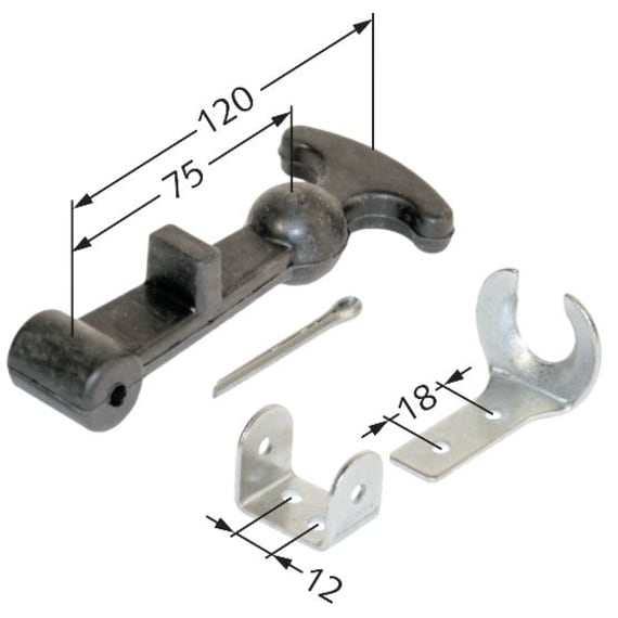 Haubenhalter aus Gummi ca. 140 mm lang