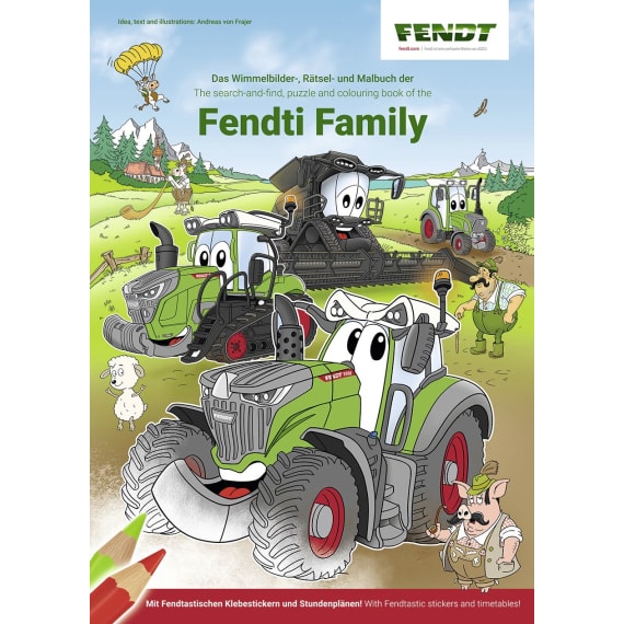 Fendt Malbuch Fendti Family mit Rätseln, Stundenplänen und