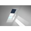 VELUX Dachfenster Rollo Verdunkelungsrollo Duo DFD SK06 1100S dunkelblau/weiß, Schiene alu 114x118cm