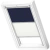 VELUX Dachfenster Rollo Verdunkelungsrollo Duo DFD SK06 1100S dunkelblau/weiß, Schiene alu 114x118cm