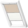 VELUX Dachfenster Rollo Verdunkelungsrollo Duo DFD C02 4556S sandbeige/weiß, Schiene alu 55x78cm