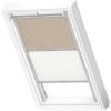 VELUX Dachfenster Rollo Verdunkelungsrollo Duo DFD UK08 4579S sandbeige gepunktet/weiß, Schiene alu 134x140cm