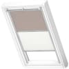 VELUX Dachfenster Rollo Verdunkelungsrollo Duo DFD CK02 4580S helltaupe/weiß, Schiene alu 55x78cm