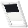 VELUX Dachfenster Rollo Verdunkelungsrollo Duo DFD M04 3009SWL schwarz/weiß, Schiene weiß 78x98cm
