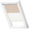 VELUX Dachfenster Rollo Verdunkelungsrollo Duo DFD S06 4556SWL sandbeige/weiß, Schiene weiß 114x118cm