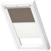 VELUX Dachfenster Rollo Verdunkelungsrollo Duo DFD S10 4574SWL nougat/weiß, Schiene weiß 114x160cm