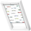 VELUX Dachfenster Rollo Verdunkelungsrollo DKL F08 4654S Kids Rennautos, Schiene alu 66x140cm