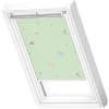 VELUX Dachfenster Rollo Verdunkelungsrollo DKL FK08 4661SWL Kids Grüne Sterne, weiß 66x140cm