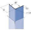 Protektor Kantenschutzprofil Nr. 2041 runde Kante, R = 3,5 mm 250 cm