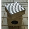 Mertens Hofablauf TECTO, komplett, Beton, Rost verzinkt, A 50, KG-Muffe DN100, Laubfang PVC