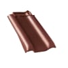Braas Rubin 13V Flachdachpfanne Ortgangziegel links Rotbuche