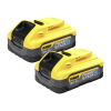 DeWalt 18V XR Powerstack 2er-Set Ersatz-Akku, 5,0 Ah mit Pouch-Akku Technologie, DCBP518H2