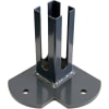 Fußplatte für Profilrohrpfahl 60x60 mm, verzinkt/Anthrazit, 155x155x100 mm