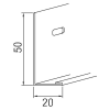 OWA Wandprofil NR. 51/20 3000x20x50x1,0 mm Weiß
