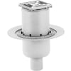 Upmann Badablauf mit GV, Anschluss DN50 senkrecht, Edelstahlrost 10x10cm, Nr. 80131