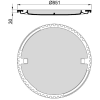 Schachtabdeckung B 125 LW 800 Guss/Beton-Guss