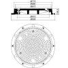 Schachtabdeckung D 400 LW 610 Guss–Flansch/Guss /