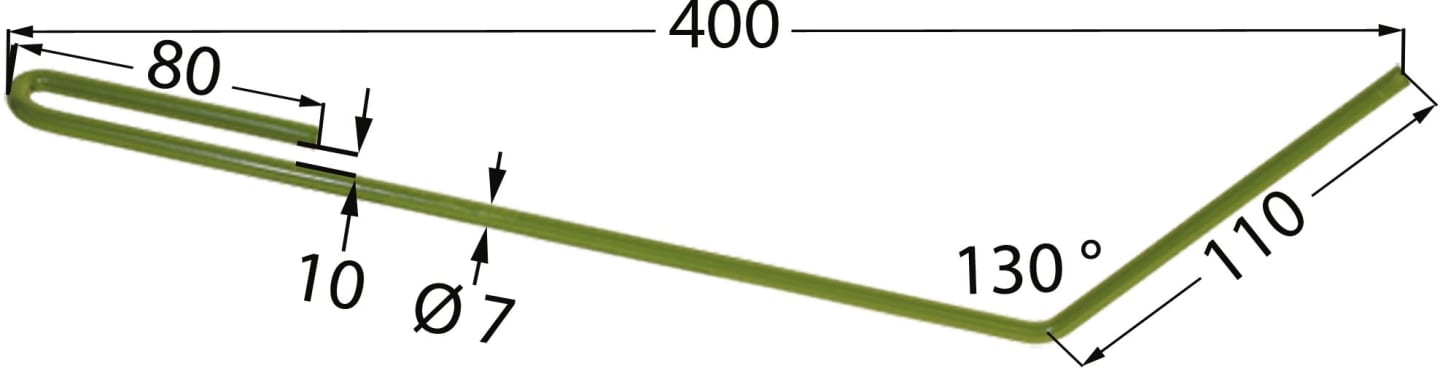 Striegelzinken 400 x 7 mm links/rechts, für Striegel Amazone