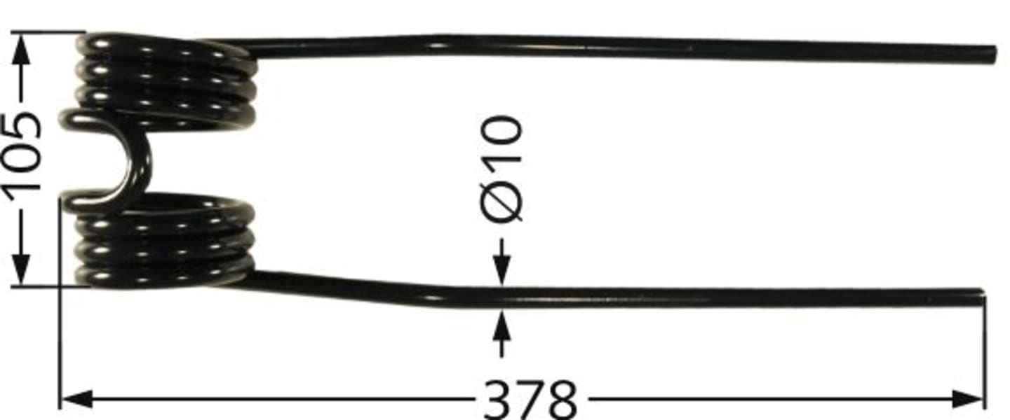 Kreiselheuerzinken links/rechts 378 x 105 x 10 mm für Heuer Deutz-Fahr Hydro, Hydro Super, Vicon Fanex